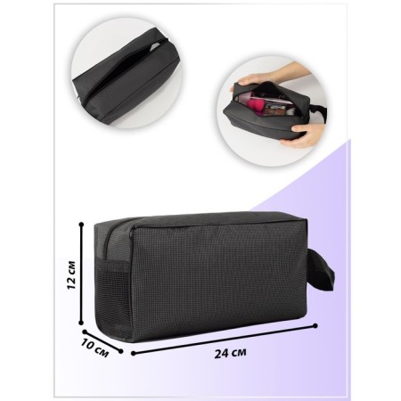 Lightning cosmetic bag, gray color-3