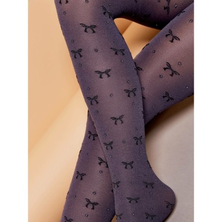 Колготки детские с рисунком «бантики» Conte Elegant Samira, рост 152-158 см, цвет denim-1