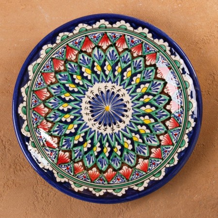 Plant of Rishtan ceramics "Patterns", 22 cm, blue-8