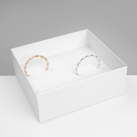 Standing for jewelry "Casket" 12 seats, 18 × 16 × 7 cm, white color-2
