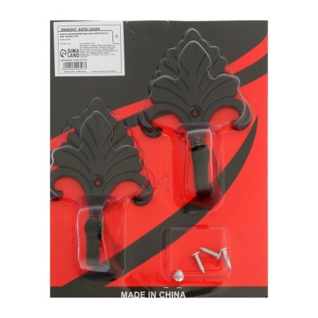 One -rod hook for curtains Cappio KC111, black color, 2 pcs-6