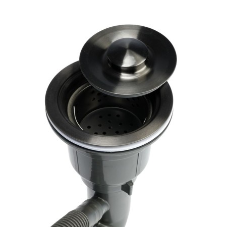 Kitchen sink Aflorn AF95848F-R, Sredal, Right, S = 3 and 0.8 mm, 58x48x22 cm, siphon, graphite-5
