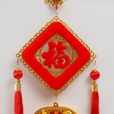 Plastic suspension, textiles "Yu fish - for happiness" 23x89 cm-1