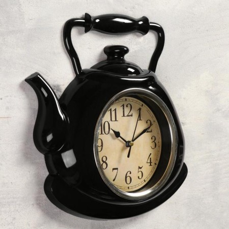 Wall clock, series: kitchen, "kettle", d-15 cm, 25 x 29 cm-1