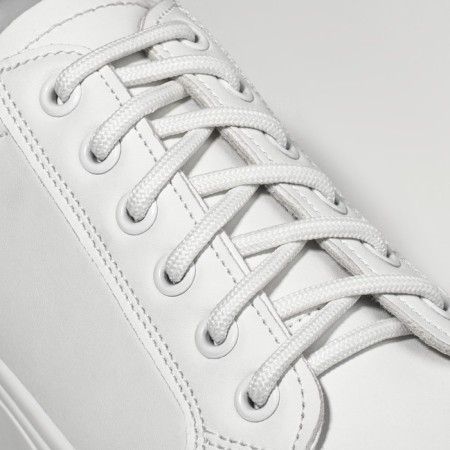 Shoes for shoes, round, d = 6 mm, 90 cm, packing 25 pcs, white color