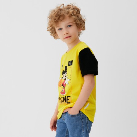 T-shirt Children's Mickey Mickey Mouse, height 122-128, yellow-2