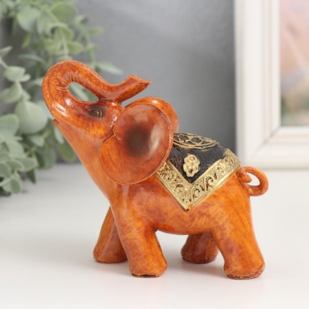 Polystone souvenir "Elephant under a tree with patterns on a blanket" 10x5x12 cm-1