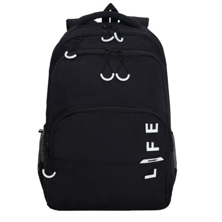 Youth backpack 45 x 32 x 23 cm, Grizzly, ergonomic back, laptop department, black-1