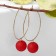 Earrings Assorted "Snowball" in the ring, the color is red in gold