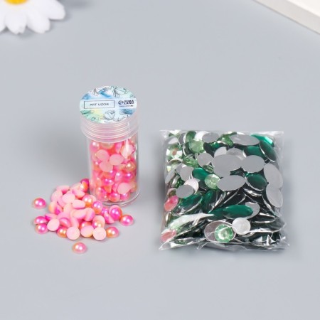 Decor "Pink-cream gradient" d = 6 mm 10 g 200 pcs 5x2.5 cm mix-2