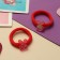 Hair elastic band "Pupsenok" (set 2 pcs) Bunny, 4 cm, red