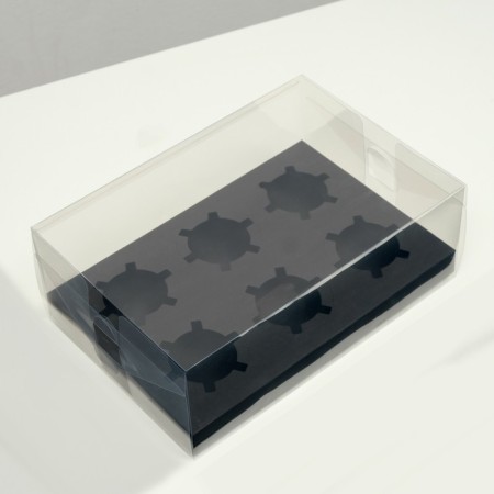 Box for 6 cupcakes, black, 26.8 × 18.2 × 10 cm-1
