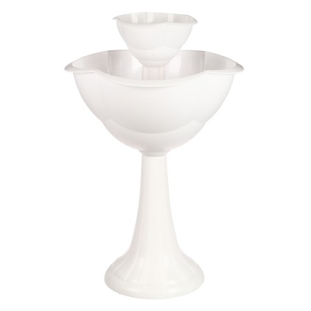 Plastic flowerbed, 2 tiers, d = 25–55 cm, h = 87 cm, on a high leg, white