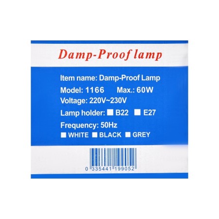 NBP lamp, under the lamp, IP54, 220 V, oval with a grate, plastic, white-4