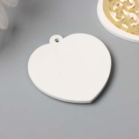 Decor for creativity wood, plastic "openwork heart" Mirror set 2 pcs 4.2x4.3 cm-2