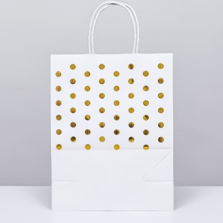 Crafts with gold embossing, round handle, white, 27 x 21 x 11 cm, 120 g-1