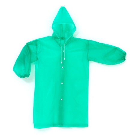 Children's raincoat with reflective elements, green color (120-160 cm)-3