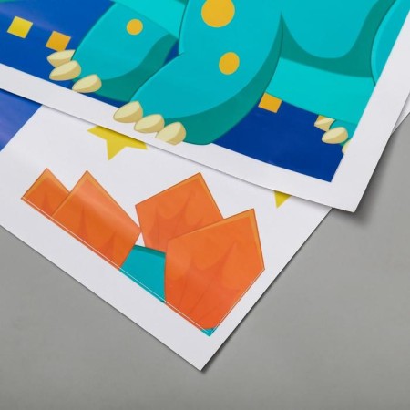 Sticker Plastic Interior color "Dinosauries in the city" set 2 sheets 30x90 cm-2