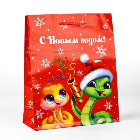 Package New Year's laminated “New Year's snakes”, Ml 21 x 25 x 8 cm