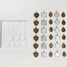 Set for creating jewelry from epoxy resin, shape, pendants of 5 types of 5 pieces