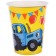 Paper glass "Happy Birthday!", 250 ml, blue tractor
