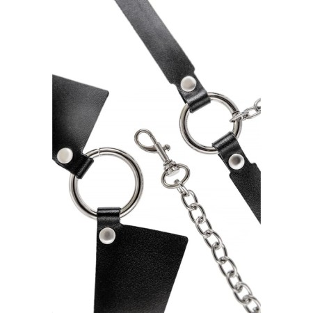 PECADO BDSM-cheese-shepherd, leash and carbine, genuine leather, black color-5
