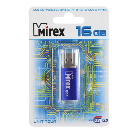 Flash drive Mirex Unit Aqua, 16 GB, USB2.0, th Up 25 MB/s, PBU up to 15 Mb/s, blue-2