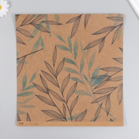 Scrapbooking paper Kraft "Elegant branches" density 180 g 30.5x32 cm-1