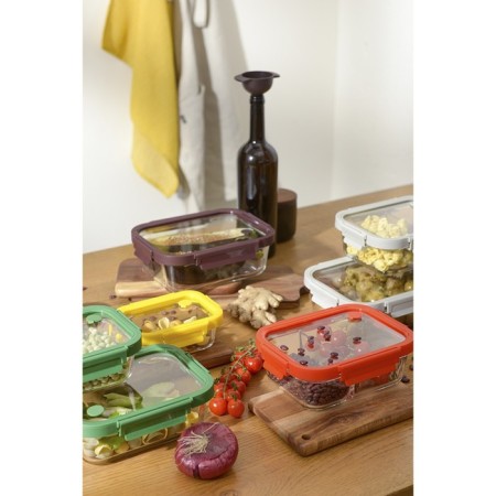Smart Solutions baking and storage container, rectangular with separators, 1 l, red color-7
