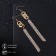 Hanging earrings with rhinestones "evening" thread and ring, white color in gold, 10 cm