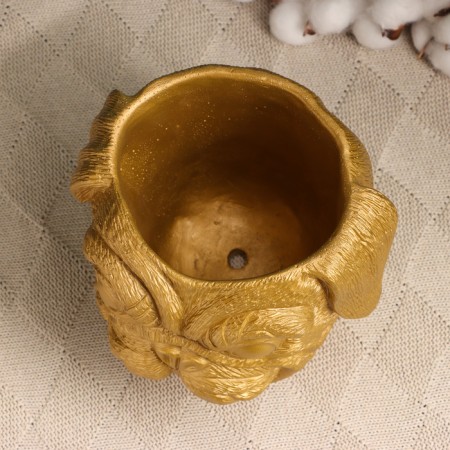 Kashpo "Ricky" gold, 18x16x15cm-3