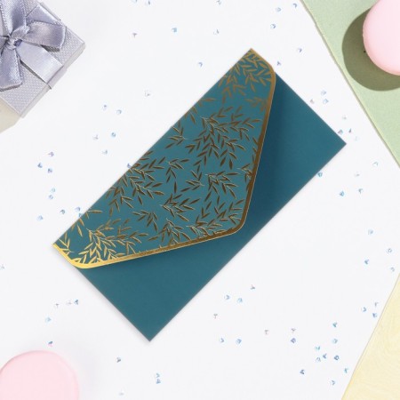 The “Leaves” envelope cutting, embossing, software touch, blue background-3