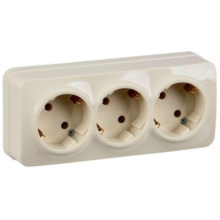 IEK ERH31-K33-16 GLORY, OP, 3 sockets, 16A, with grounding