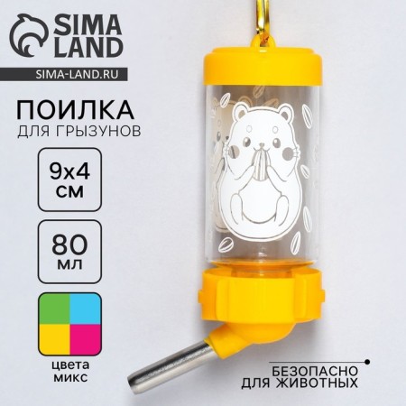 Drill for rodents "hamster" 80 ml, 9x4.5 cm, mix of flowers