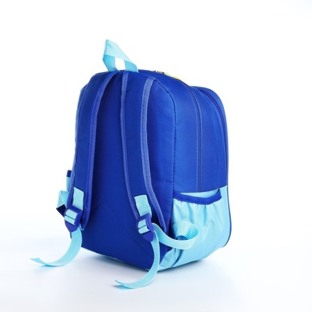 A backpack with a zipper, the color is blue/blue-1