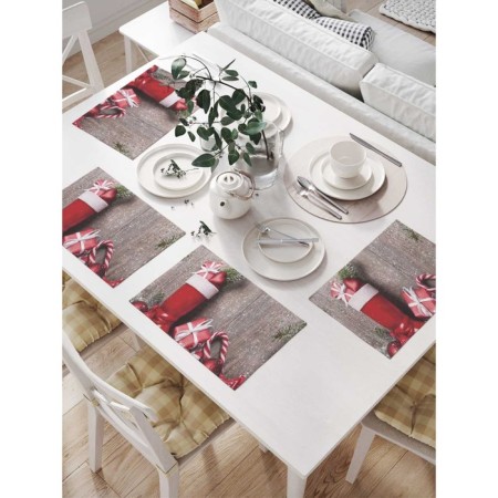 Set of napkins for setting the table "New Year's gifts", rectangular, size 32x46 cm, 4 pcs