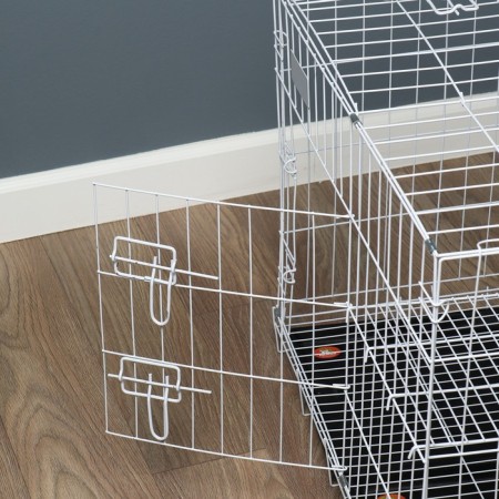 A cell for dogs and cats, a bunk 70 x 50 x 60 cm, white-6
