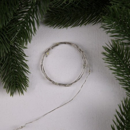 Garland “thread” 1 m dew, ip20, silver thread, 10 LED, white glow, 3 modes, AG13x3-1