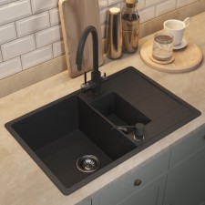 Кухонная мойка кварцевая Uperwood Quartz UPD-05, прямоугольная двухсекционная, цвет 04 чер   1066701