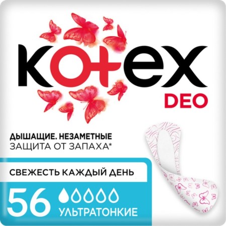 Kotex daily gaskets, ultra -thin deo, multorm 56 pcs.