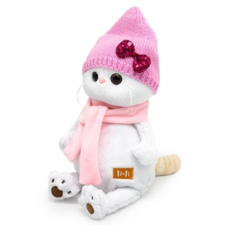 Soft toy "Li", in a hat with a bow and a scarf, 24 cm-1