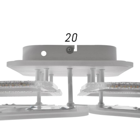 Chandelier with PDU 1145/8wt LED 194W 3000-6000K+Baster base is white 57x57x11 cm Bayerlux 525-11