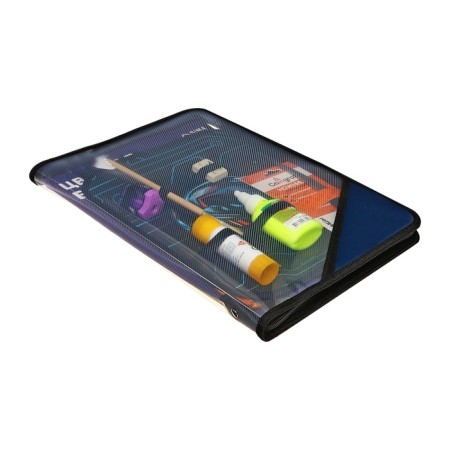 A4 labor folder, plastic, lightning around, folding bar, with a filling of 10 items, calligrata, PTR-1, "motor-shlem"-1