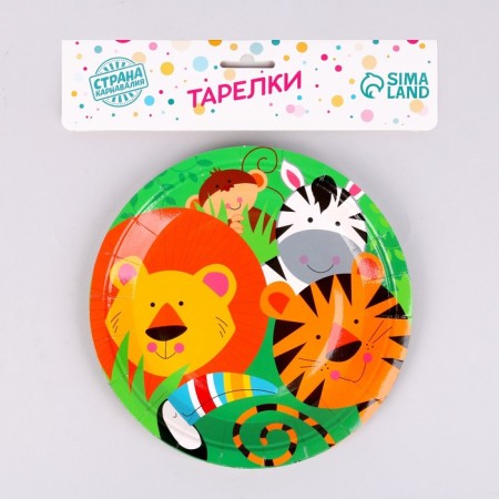 Paperial plate "Zoo", set, 6 pcs-1