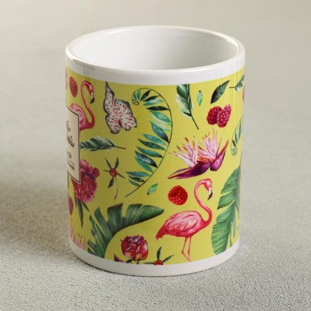 The mug "The most beautiful", 330 ml, flamingos-1
