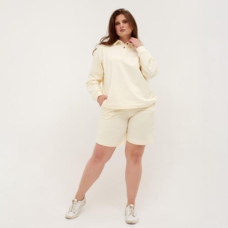 Women's costume (jumper, shorts) minku: Casual Collection Ecrew color, size 52-1