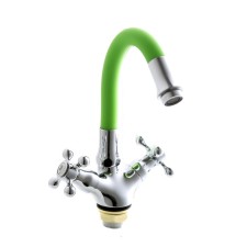 Kitchen mixer Fashun A4419-B7261, two-wound, flexible spout, zinc, green