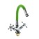 Kitchen mixer Fashun A4419-B7261, two-wound, flexible spout, zinc, green