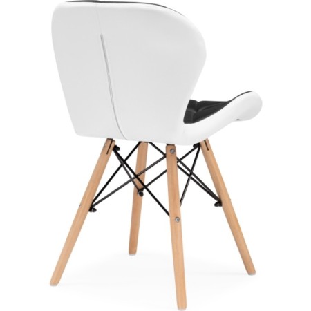 Wooden chair PC-027 array of beech/metal/eco-leather, natural/black 45x53x73 cm-3
