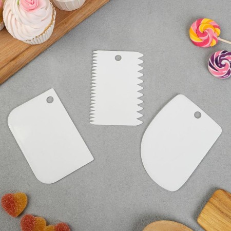 A set of confectionery spatula Konfinetta "Sweets" 11.5 × 8 cm, 11.2 × 6.5 cm, 10 × 7 cm, 3 pcs-1